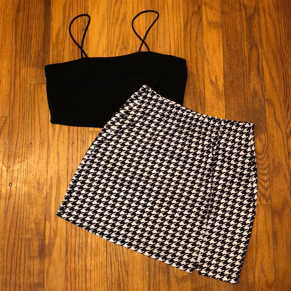 crop top and skirt